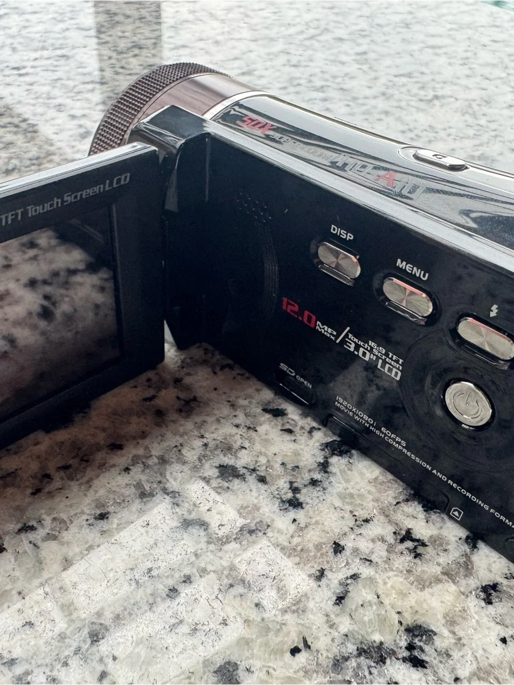 DV by Dolce Vita Black and Silver HD Camcorder untested needs battery